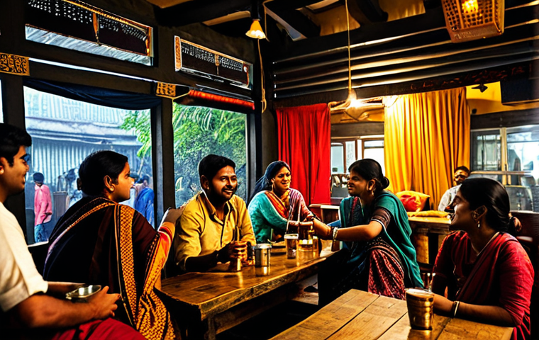 **

A bustling local brewery taproom in Dhaka, Bangladesh. Patrons are enjoying various craft beers, fully clothed in traditional Bengali attire like sarees and panjabis. The scene is warm and inviting, with soft lighting and traditional decor. "Safe for work," "appropriate content," "fully clothed," "professional photography," "perfect anatomy," "natural proportions," "family-friendly."

**